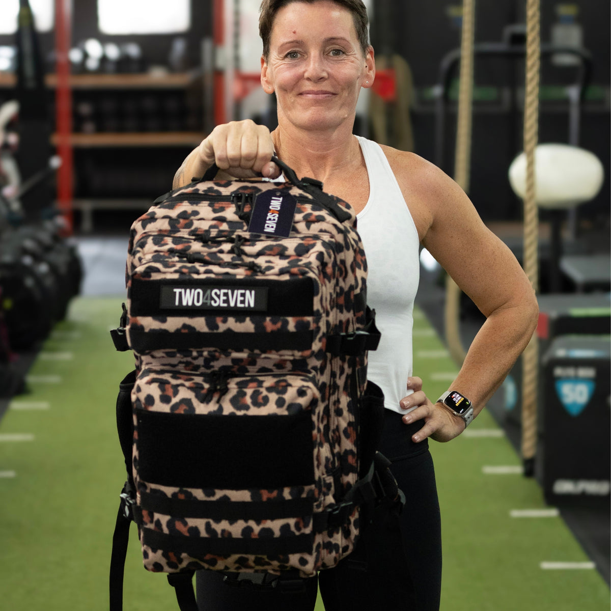 TWO4SEVEN 45L Gym Backpack - Leopard Print