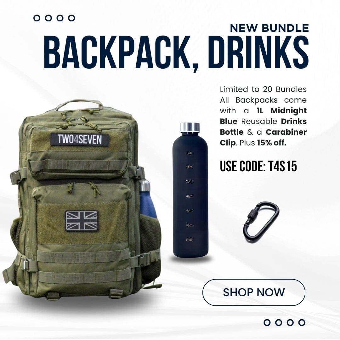 Khaki 45L Plus Drinks Bottle & Carabiner Free