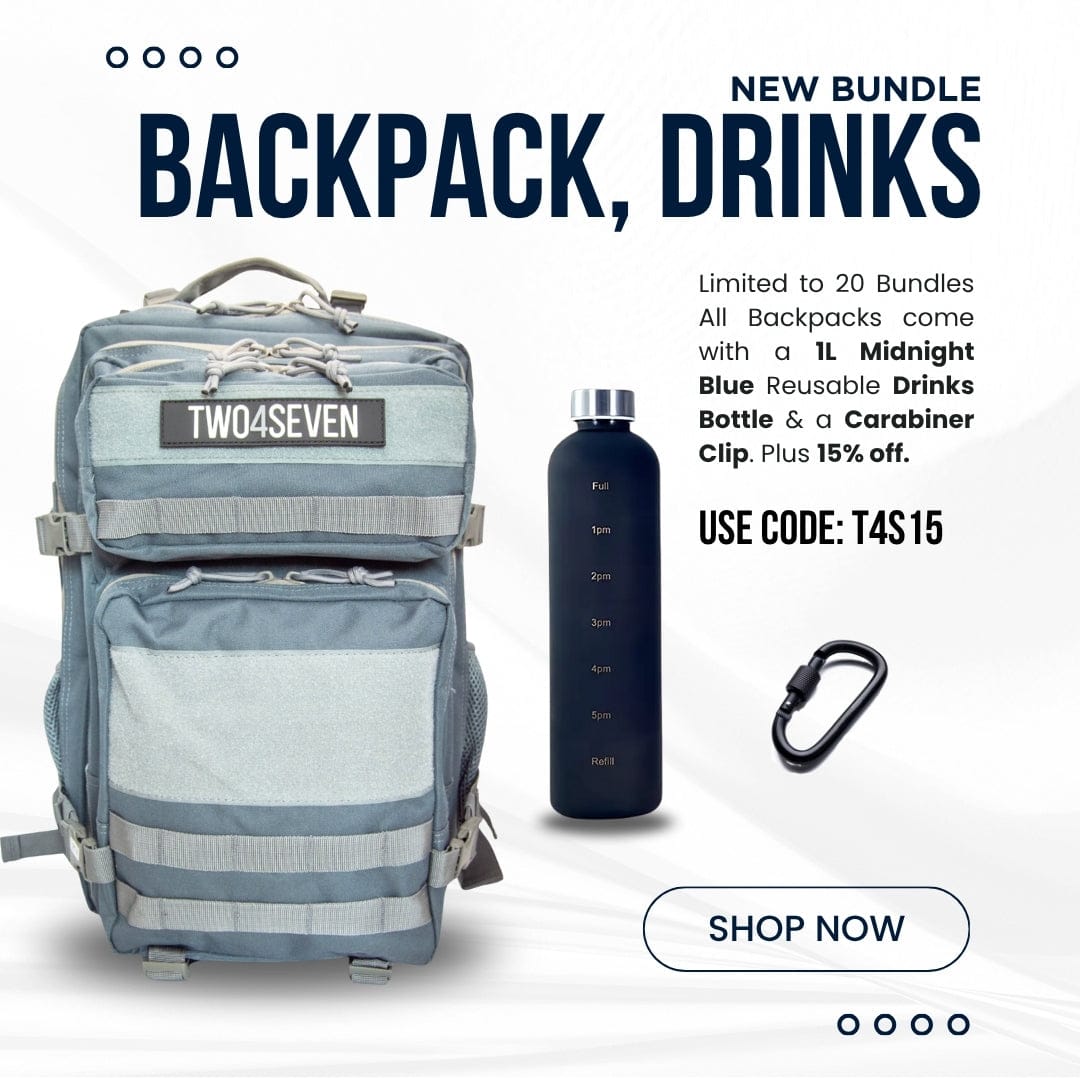 Grey 45L Plus Drinks Bottle & Carabiner Free